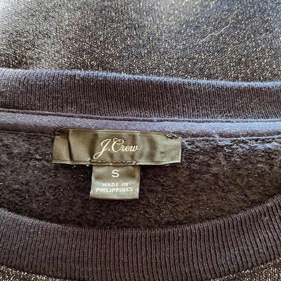 J. Crew Shimmer Crewneck Sweater Navy - Picture 5 of 6